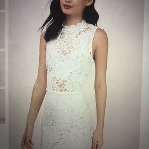 White bodycon lace dress